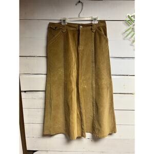 Women's Eddie Bauer Brown Khaki Tan Corduroy Maxi Skirt Size 6